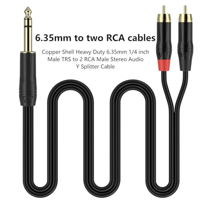 1/4 inch TRS to Dual RCA Audio Cable,Gold Plated Duty 6.35mm 1/4 inch Male TRS to 2 RCA Male Stereo Audio Y Splitter Cable (10Feet) - size: 10Feet