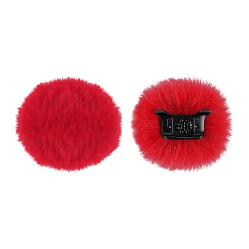 Microphone Windscreen for DJI MIC MINI (2024) Wireless Microphone Furry Wind Muff Accessories (2 Packs-Red) - color: red-2pcs
