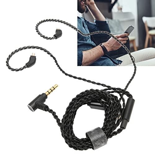 FILFEEL 0.78mm 2 Pin Earbuds Upgrade Cable with HD Mic, 3.5mm Right Angle Plug Replacement Wire for in-Ear Monitors, Enhanced Bass & Clear Calls,
