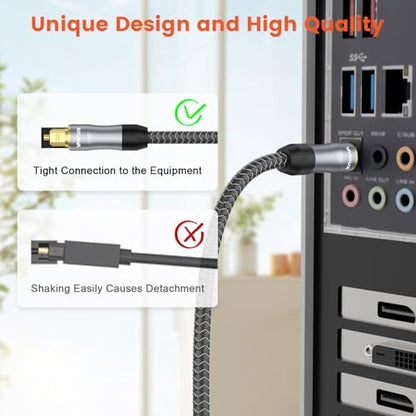 VANAUX Toslink to Mini Toslink Digital Optical Cable,S/PDIF Fiber Optic Audio Cable,24K Gold Plated for TV,Soundbars,Stereo Systems【Not A 3.5mm Auxiliary Plug】(3ft/1m) - size: 3 ft