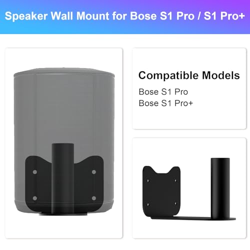 Speaker Wall Mount for Bose S1 Pro/S1 Pro+, Hidden Wall Mount Speaker Bracket for Bose, Black