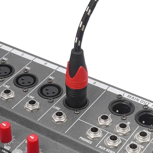 XLR Cable 25ft 4 Packs - Premium Balanced Microphone Cable with 3-Pin XLR Male to Female Mic Speaker Cable, Black and White Grid Layer, Pure Copper and Plated Conductors - color: Black White Grid, size: 25 FT, 4Packs