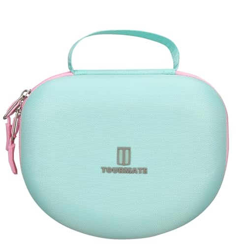 Tourmate Hard Travel Case for Riwbox CT-7 CT-7S / iClever HS01 / FosPower Cat Ear LED Light Kids Wireless Headphones, Protective Carrying Storage Bag (Pink&Green Box for Sale) - color: Pink&Green
