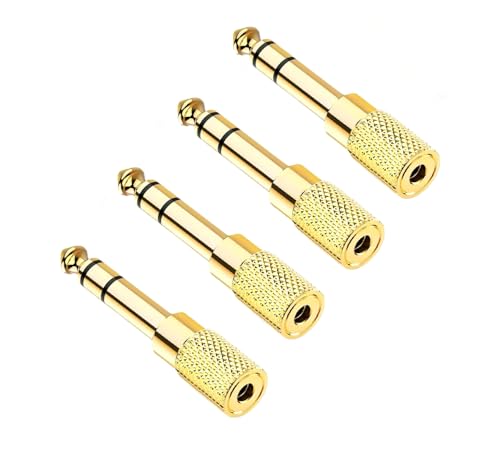 1/4" to 3.5mm Adapter, Female 3.5mm to Male 1/4 inch Headphone Jack Adapter for Headphones, Amplifier, Electric Guitar, Tablet - 4 Pack - size: 4-Pack