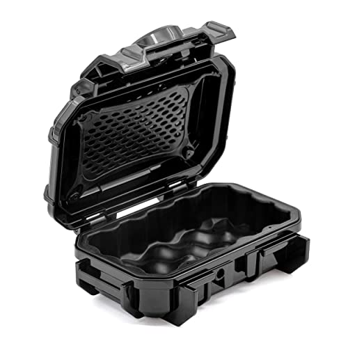 Seahorse 52 휴대용 방수 드라이 박스 하드 보호 마이크로 케이스 - Mil Spec/USA 제조 / IP67 방수/잠금 가능 - 이어버드, PLB, IEM, 소형 의료 기기, 보관 상자 (투명) - color: 블랙.
