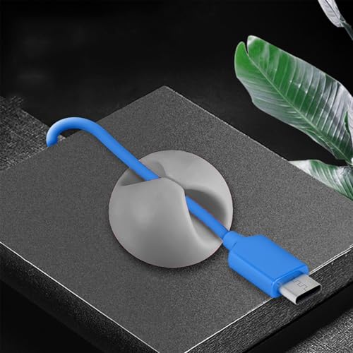 6PCS Cable Organizer Holder Plastic Cord Management Clips for Data Cables and Headphone Cords, Adhesive Backing - color: 6pcs-grey