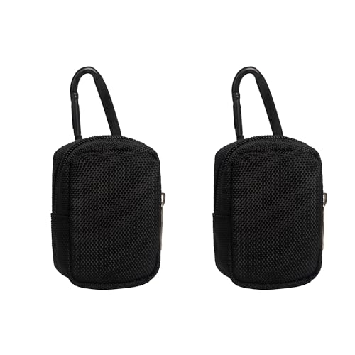 2 PCS Mini Pouch with Carabiner Clip,Coin Purse,Tiny Zipper Storage Pocket Bag,Small Makeup Electronics Accessories Organizer Case for AirPods,Cord,Charger,Cable,Keychain,Lipstick,Earphone,Wallet