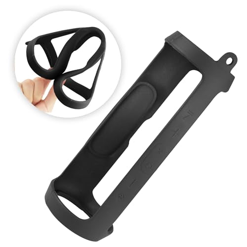 Linkidea Silicone Speaker Case Cover Compatible with JBL Charge 3, Protective Soft Skin Sleeve, Travel Carrying Pouch with Keychain Hook (Black)