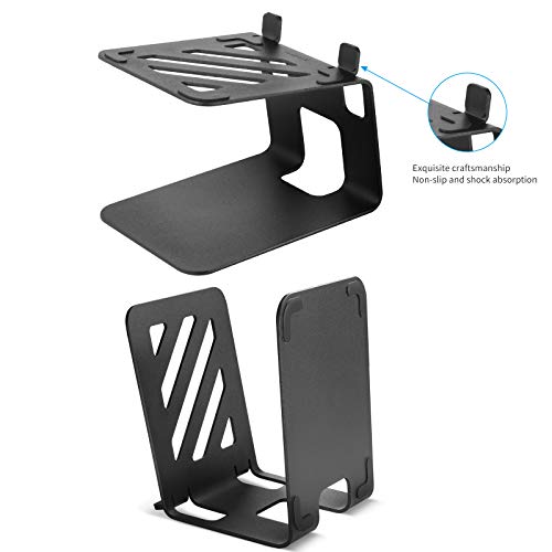 VAYDEER Desktop Speaker Stands with Vibration Absorption Pads, Metal Speaker Stands Pair Support Up to 40lbs,Bookshelf Speaker Stands for Better Audio Experience (7.09 x 5.51 x 5.12 inch)