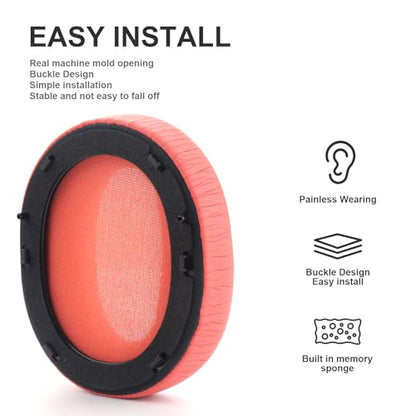 W820NB Ear Pads Replacement Ear Pads Cushions Compatible with Edifier W820NB Headphone Softer Protein Leather Earmuffs Memory Foam Earpads Ear Cups Cover Repair Parts (Red) - color: Red