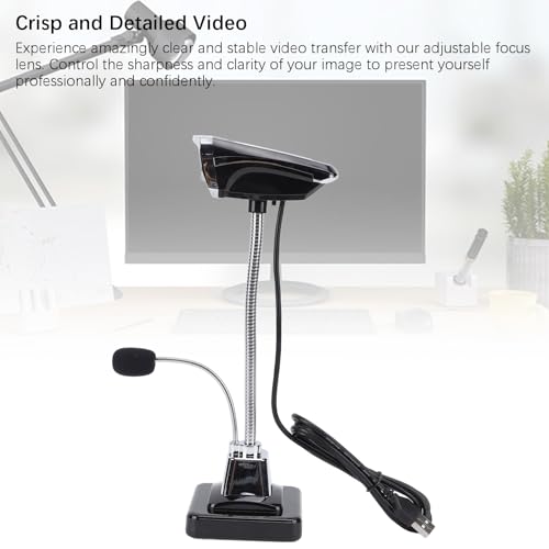 CCYLEZ USB Webcam, 360 Degree Adjustable Focusing HD 640x480 Resolution with Noise Canceling Microphone, Plug and Play Computer Camera for Video Conferencing Online Learning