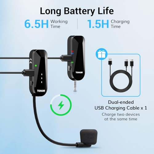 TONOR Wireless Headset Microphone, 2 in 1 UHF Over-Ear Mic System with 20 Channels, 65ft Range Handheld Microfono for Teaching, Fitness, Tour Guide, Compatible with PA, Voice Amplifier, Speaker, TW100