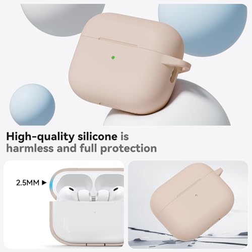 Ljusmicker for AirPods Pro 3 Case 2025 with Cleaner Kit,Milk Tea | Soft Silicone Protective Cover for Apple AirPod Pro 3rd Generation Case with Keychain for Women Men,Shockproof - color: B-Milk Tea