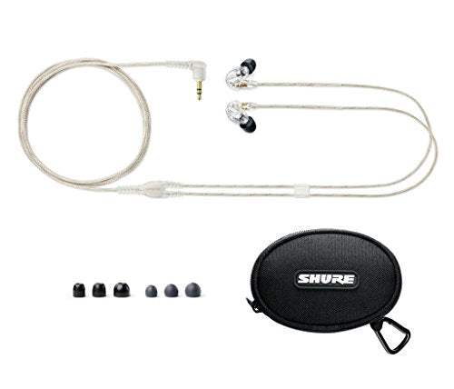Shure SE215 PRO Wired Earbuds, Professional Sound Isolating Earphones with Clear Sound, Deep Bass, Secure in-Ear Fit, Carrying Case, Clear (Pack of 12) - size: One Size (Pack of 12)