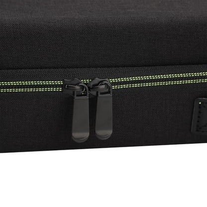 Focket DJ Controller Bag, EVA Padded Scratch Proof Material Carrying Case, Storage Case with Adjustable Shoulder Strap Internal Mesh Pocket and Bright Green Lining for DDJ FLX4 FLX2 400