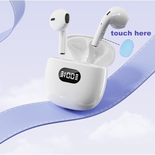 Wireless Earbuds,Bluetooth 5.4 Headphones with LED Display, Stereo Sound Clear Call,IPX7 Waterproof Bluetooth Earbuds with 50h Battery Last,ENC Noise Cancelling in Ear Earphones
