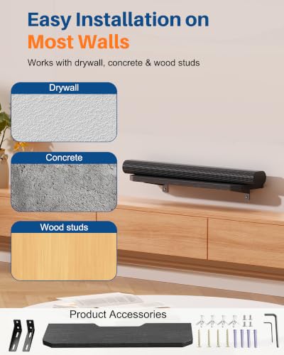 BYMECOST Soundbar Mount, Wooden-Style Heavy Duty Wall Bracket Mount - color: Style 1