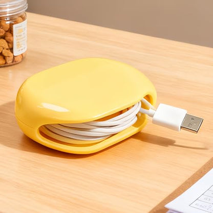 Charging Cable Winder Headphone Holder Case | Earphone Cord Reel Automatic for Living Room Bedroom Travel Workshop Dorm Desk Teens Adults Boys Girls