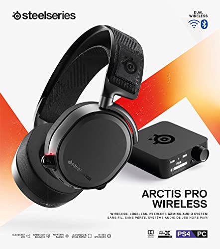 SteelSeries Arctis Pro Wireless - Gaming Headset - Hi-Res Speaker Drivers - Dual Wireless (2.4G & Bluetooth) - Dual Battery System (Renewed)