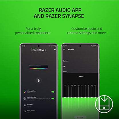 Razer Leviathan V2 X, PC Soundbar with Full-Range Drivers, Black | Compact Design, Chroma RGB, USB-C, Bluetooth 5.0, for PC, Laptop, Smartphones, Tablets & Nintendo Switch - color: Black, size: V2 X