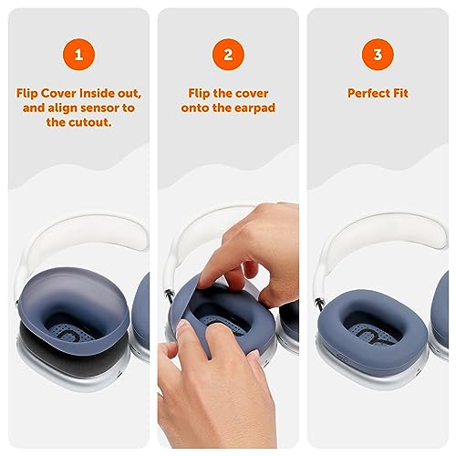 WC SweatZ Max - Patented Silicone Sweat Covers for AirPods Max 1 | Made by Wicked Cushions | (Does Not Fit AirPods Max 2). Sweatproof, Full Earpad Protection | Blue - color: Blue