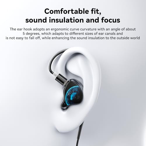 NE81 In-Ear Monitor Headphones, 3 in 1 Wired Gaming Earbuds with Detachable Cable, Switch to Wireless Bluetooth Earbuds in a Second, Hi-Fi In-Ear Headphones for Singers, Musicians, Drummers and DJ