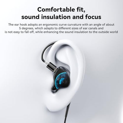 NE81 In-Ear Monitor Headphones, 3 in 1 Wired Gaming Earbuds with Detachable Cable, Switch to Wireless Bluetooth Earbuds in a Second, Hi-Fi In-Ear Headphones for Singers, Musicians, Drummers and DJ