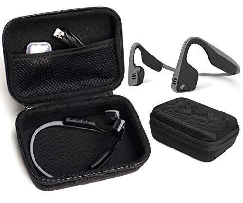 case Compatible with Shokz openrun, openrun pro, openrun Mini, openmove, opencomm, Aftershokz Aeropex, OpenMove, Trekz, Trekz Mini, Trekz Air, Bluez 2, 2S; KSCAT, Sades, DIGICare, allmity - color: Black with black zip
