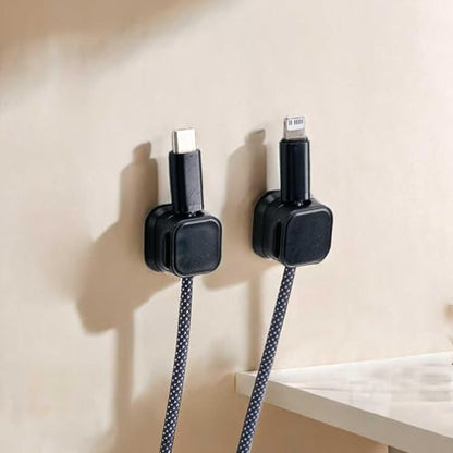 6PCS Reusable Magnetic Cord Clips - No Residue Adhesive Cable Management Organizer, Desk Wall Car Mount Wire Holder for Phone Charging Cables USB Cords Headphones