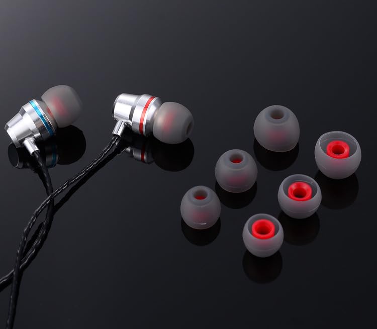 6 Pairs Silicone Ear Tips with 4.5-6.5mm Sound Holes, 3 Sizes L M S, Soft Replacement Earbud Tips for Noise Reduction, Universal Earbuds Ear Tips Set for in Ear Headphones Daily Use