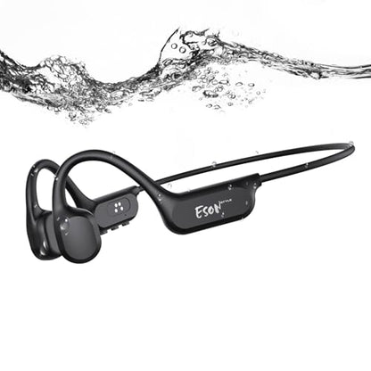 esonstyle Swimming Headphones Underwater - IP68 Waterproof | Bone Conduction Headphones Bluetooth 6.0,Bone Conduction Earbuds with 8G MP3 for Swimming Running Cycling Sports - color: Black