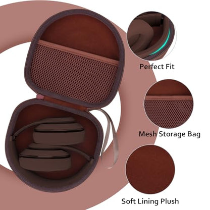 Headphone Headset Case for Beats Studio Pro Solo 4/JLab JBuds Lux ANC/JBL/TOZO/BERIBES/Picun/KVIDIO Noise Cancelling Over-Ear Foldable Headphone, Brown - color: Brown
