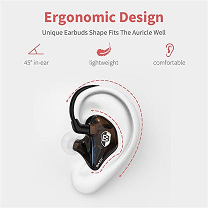 BASN Bsinger in Ear Monitor Headphones for Musician, Dual Dynamic Drivers Noise Isolating Earbuds with MMCX Inline Remote Mic Cable and Silver Plated Audio Cable (SPM-Brown) - color: SPM-Brown