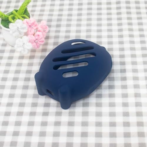 Soft Silicone Case for JBL CLIP5 Bluetooth Speaker Protective Cover Anti-Slip and Anti-Fall Fun Design with Paw Prints & Eyes Solid-Color Protector Sleeve (Blue) - color: Blue