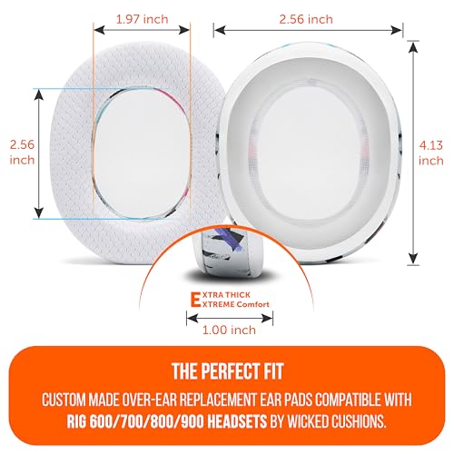 WC Freeze Rig 600/700/800/900 - Cooling Gel Earpads for RIG 600 Pro, RIG 700 HX, RIG 800 Pro, RIG 900 Max by Wicked Cushions - Boost Comfort, Thickness, & Sound Isolation for Epic Gaming | 90's White - color: 90's White