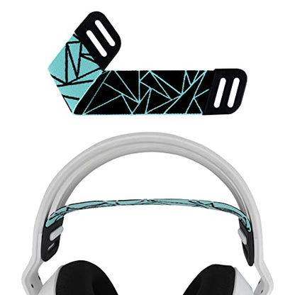Geekria Mesh Fabric Headband Pad Compatible with Logitech G733, G335, G535 Headphones, Replacement Band Repair Part (Black/Mint Green) - color: Black / Mint Green