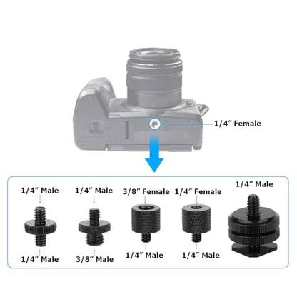 CAMVATE 19PCS Camera Screws Mount Set 1/4,3/8,5/8 Converter Screws Adapter | for Tripod/Monopod/Microphone/Flash Light/Quick Release Plate