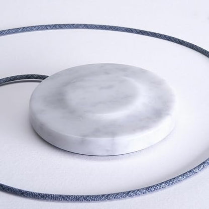 Einova Classic Stone – Marble Wireless Charging Pad Designed in Italy, Integrated 6 ft USB-C Cable, Smartphones, Wireless Earbuds, Smartwatches – White Carrara Marble - color: White Carrara marble – Classic Stone