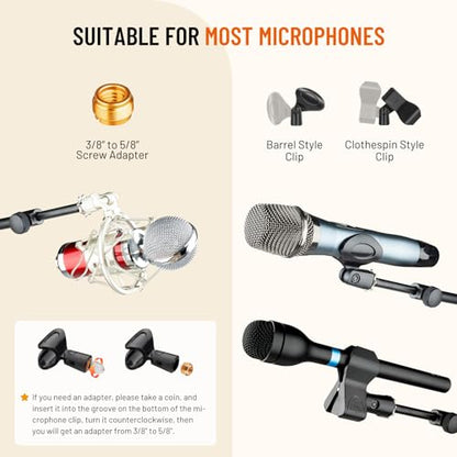 CAHAYA Tripod Mic Stand Boom Arm Floor One-Button Release Height Adjustable