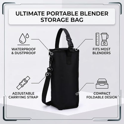 Aramox Portable Blender Storage Bag with Nylon Material Carry Strap for Kitchen Travel