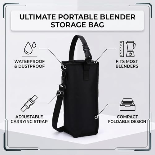 Portable Blender Storage Bag Black Folding Lightweight Small Blender Carrying Bag With Carrying Strap