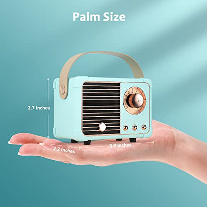 Retro Bluetooth Speaker, Small Speaker Bluetooth Wireless, Blue - color: Sky Blue