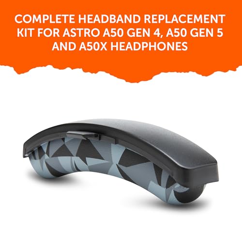 WC Mod Kit A50 - Earpads & Headband for Astro A50 Gen 4/5 / A50x | Made by Wicked Cushions | Cooling Gel Earpads and Matching Headband that offer Enhanced Comfort & Durability | Geo Grey - color: Geo Grey