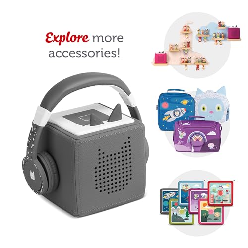 Tonies Foldable Wired Headphones for Kids - Comfortably Designed to fit On-Ear - Works with Toniebox 1 and All 3.5mm Devices - Gray - color: Gray