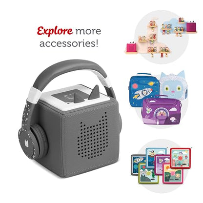 Tonies Foldable Wired Headphones for Kids - Comfortably Designed to fit On-Ear - Works with Toniebox 1 and All 3.5mm Devices - Gray - color: Gray