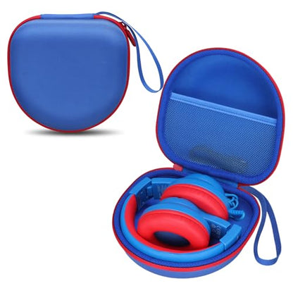 Kids Headphone Case for iClever/Acer/JBL, Blue Red(Case Only) | for iClever BTH12 HS19 BTH22 BTH20 BTH18 BTH26/JBL Junior 320 /MIDOLA/JoySpark/eKids Spiderman/ADOOPE/JLab Kids Headphones - color: Blue-Red