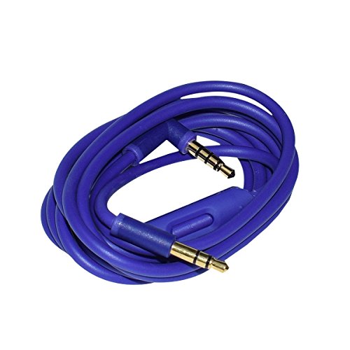 Solo Replacement 3.5mm Audio Cable Cord Wire with in-line Remote Microphone Compatible with Beats by Dr Dre Headphones Solo/Studio/Pro/Detox/Wireless/Mixr/Executive/Pill Suppot iOS System (Purple) - color: Purple