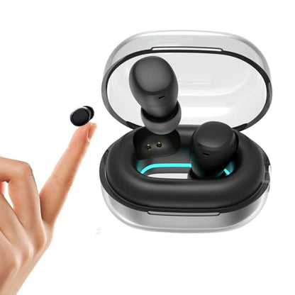Xmenha Mini Invisible Small Bluetooth Earbuds Sleeping for Small Ears Low Profile Tiny Hidden Discreet Smallest Earbuds for Work Sleep Ear Buds Invisible Headphones Buds - color: Dark Black