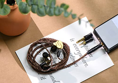 Linsoul Tripowin Amber 32AWG OFC Oxygen Free Cable HiFi IEM Cable with Interchangeable 2.5mm/3.5mm/4.4mm Plug, PVC Sleeve Replacement Cable for Audiophile(2pin 0.78mm) - size: 2-Pin