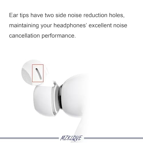 6 Pairs Replacement Ear Tips for AirPods Pro 1/2 Gen, Silicone Eartips with Noise Reduction Hole, White & Black S/M/L, Fit Charging Case